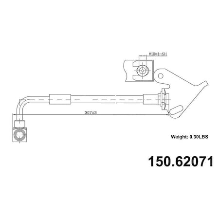 Centric Parts Brake Hose, 150.62071 150.62071
